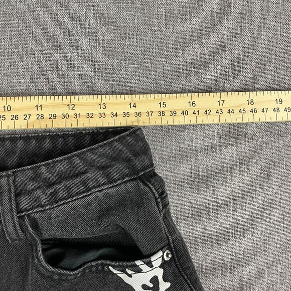 EZwear Jeans L Loose Relaxed High Waist Lightning Y2K Style Skater Goth Punk - Picture 9 of 12